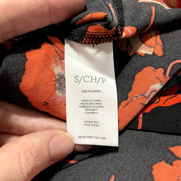 Cabi #3251 | Flanders Orange Poppy Floral Split Back Blouse - Picture 7 of 10